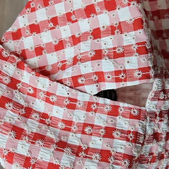 Bardot Red Gingham Printed Cross Strap Halter Top Sz 4 XS Womens - Picture 3 of 8